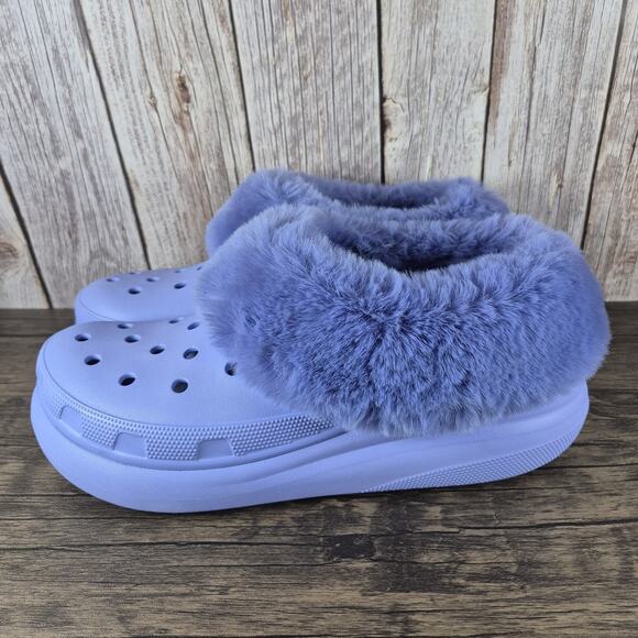 CROCS Shoes - Crocs Furever Crush Clog Platform Faux Fur Lined Lavender MoonJelly Men's 12 W14